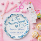 第45回サファ結婚イア記念日 ペーパープレート (パーティー)