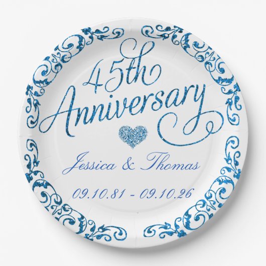 第45回サファ結婚イア記念日 ペーパープレート (正面)