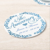 第45回サファ結婚イア記念日 ラウンドペーパーコースター (アングル)