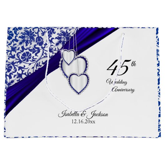 第45回サファ結婚イア記念日 ラージペーパーバッグ (正面)