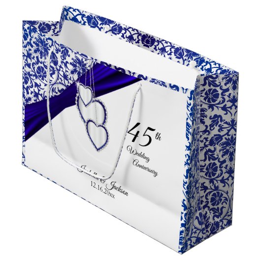 第45回サファ結婚イア記念日 ラージペーパーバッグ (正面アングル)