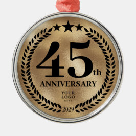 第45回事業記念日金ゴールドクリスマス メタルオーナメント