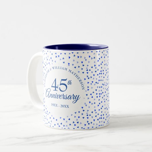 第45回創立65周年記念結婚ハート紙吹雪 ツートーンマグカップ (正面左)