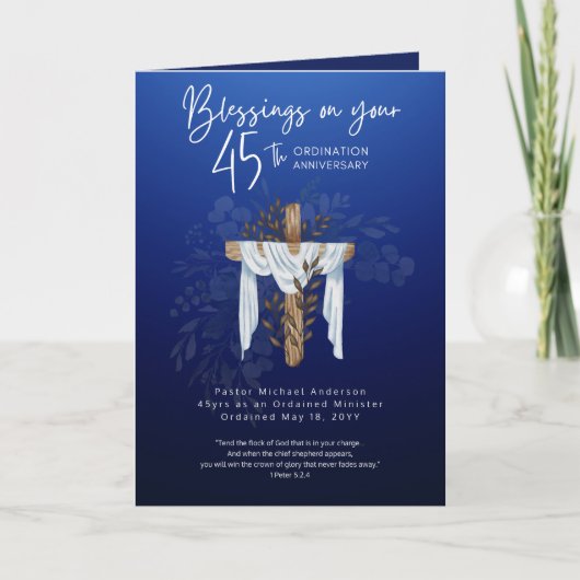 第45回叙勲記念牧師 カード (正面)