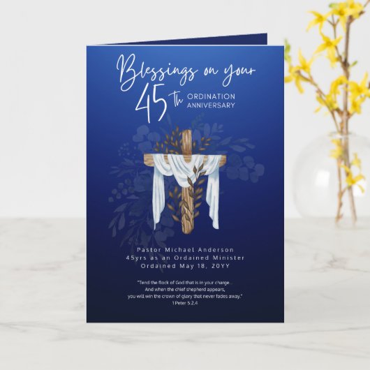 第45回叙勲記念牧師 カード (黄色い花)