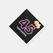 第45回誕生日パーティー風船と紙吹雪 スタンダードカクテルナプキン (角)