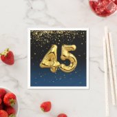 第45回金ゴールドバルーンと紙吹雪ナプキン スタンダードカクテルナプキン (インサイチュ)