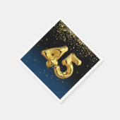 第45回金ゴールドバルーンと紙吹雪ナプキン スタンダードカクテルナプキン (角)