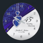 第45回/第65回サファイア結婚記念日の記念 ラージ壁時計<br><div class="desc">🥇Donna Siegristによるオリジナル著作権アートデザインはZAZZLEでのみ利用可能！時計の個人用設定45thまたは65thサファイヤの結婚記念日のキープサワーをパーソナライズする準備ができている。このデザインは他のイベントや大事な行事(誕生日、結婚年、勤続年数など)に適している。または、あなたの名前、会社または何も追加するだけで、あなたの家またはオフィスのための日常的な使用のために動作させることができる…自分が何をしていないものを削除するだけ。✔注意：必要なテンプレート領域のみを変更する😀必要もしに、文字を取り外し、好きな文字やフォントを新たに追加し始めることができる。📌更にカスタマイもしズが必要でクリックすクリック、「これ以上のカスタマイズ」または「デザインの編集ボタン」を使用して、デザインツールのサイズ変更、回転、文字色の変更、文字の追加などを行ってください。⭐この製品は100%カスタマイズ可能。グラフィックや文字は追加、削除、移動、サイズ変更、変更のまわりに、回転などすることができる… ⭐99%私の店のデザインはレイヤーで行われている。これにより、グラフィックと文字のサイズ変更と移動が簡単され、各のまわりに製品に完全にフィットするようになります。📌 (ご注文の前に必要なグラフィックのサイズ変更や移動を必ず行もしう)また、他のZazzle製品で「デザインの転送」ができ、Zazzleのアイテムのほとんどに合わせてデザインを調整できる。（ボタンがページの右側にある）このデザインは、プロフェッショナルプリント用の高解像度ベクトルおよび/またはデジタルグラフィックスで作成される。📌注意： (これはプリント。全#Zazzlemade製品のデザインは、このページの横にある「About This Product」に別段の記載がない限り離れ、「プリント」である)デザインは、画面や製品に表示されているとおりに「EXACTLY」印刷される。したがって、グラフィックや文字のサイズ変更を行う際に、それが正しい領域に収まり、あなたのスペルや表現がサイズ、色、フォントのそれがどのように好きであるかを確認してください。"デザインのみもし"に関するご質問がある連絡か、必要な救済は✉ siggyscott@comcast.netまでお電話ください。または私のストアのリンクをご覧ください。 https://www.zazzle.com/store/designsbydonnasiggy （コピーアンドペースト）私は喜んで幸せになります。📌その他の質問（送料、返金、印刷、製品など）はZazzleまたはMaker連絡DIRECTLY⭐お願い⭐。私の店のサポートとストップを感謝する – DesignsbyDonnaSiggy.©ドナ・シーグリスト全著作権所有(🥇ドナ・シーグリストによるオリジナルアートデザイン) ⭐⭐⭐ ZAZZLEは100%の満足を約束する。絶対もしに好きじゃないザズルが取り戻す！⭐⭐⭐ 1-888-8ZAZZLE (1-888-892-9953)電話番号：月～金：午前9時～午後5時（午後12時～午後8時）</div>