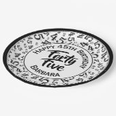 第45期乱数パターン白黒 ペーパープレート (アングル)