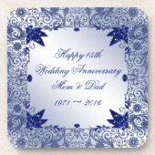 第45結婚記念日のプラスチックコースターセット コースター (正面)