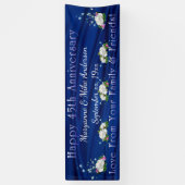 第45記念日の白いバラのサファイアのカスタム 横断幕 (縦)