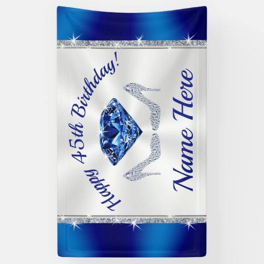 第45誕生日のデコレーションHer, 45誕生日 横断幕 (縦)