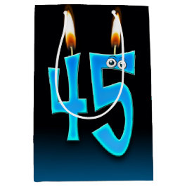 第45誕生日キャンドルミディアム抱き枕 ミディアムペーパーバッグ