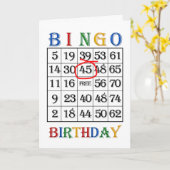 第45誕生日ビンゴカード カード (黄色い花)