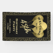 第45誕生日数Pattenの金ゴールドおよび黒を歓迎して下さい 横断幕 (横)