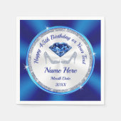 第45誕生祝いアイディアfor Her, Sapphire スタンダードカクテルナプキン (正面)