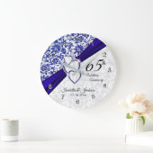 第45/第65サファイアの結婚記念日 ラージ壁時計 (ホーム)