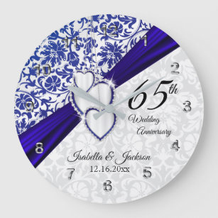 第45/第65サファイアの結婚記念日 ラージ壁時計