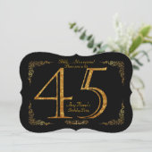 第45、誕生会第45、素晴らしいのGatsby、黒及び金ゴールド 招待状 (スタンド正面)