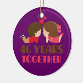 第46彼女のための結婚記念日のギフト セラミックオーナメント (左)