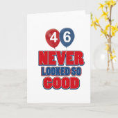 第46歳の誕生日のデザイン カード (黄色い花)