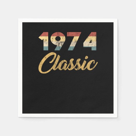 第46誕生日ギフト男性へと女性1974クラシック年 スタンダードカクテルナプキン (正面)