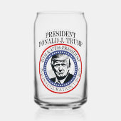 第47代大統領ドナルド・トランプ就任記念テープ ガラス缶 (正面)