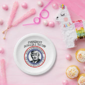 第47代大統領ドナルド・トランプ就任記念テープ ペーパープレート (パーティー)