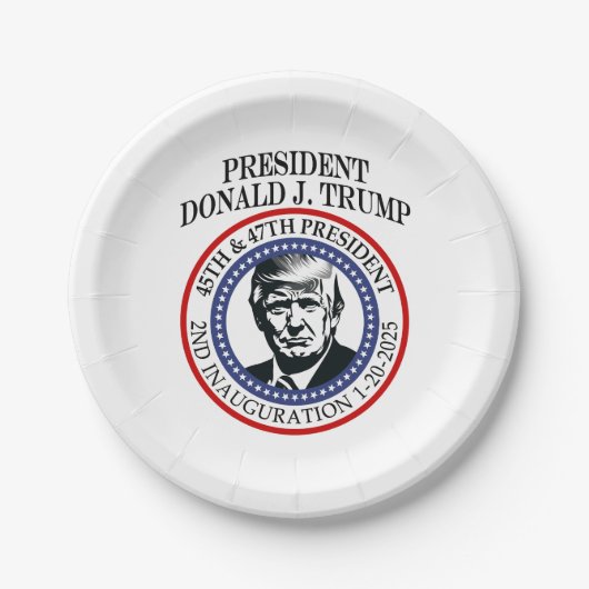 第47代大統領ドナルド・トランプ就任記念テープ ペーパープレート (正面)