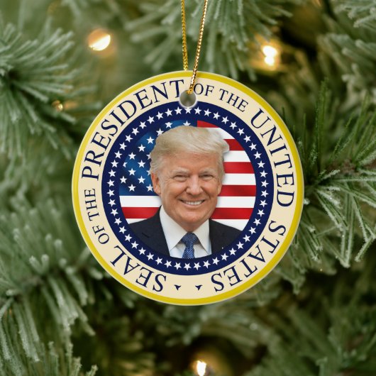 第47代大統領 トランプ 2024年当選 セラミックオーナメント (ツリー)