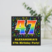第47回バースデーパーティー：おもしろいミュージックシンボルRainbow 47 招待状 (スタンド正面)
