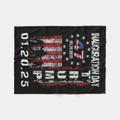 第47回大統領ドナルド・トランプ就任式の日2025 フリースブランケット (正面(横))