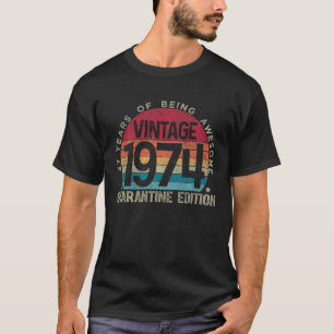 第47回誕生日レトロ限定版1974 Quarantin Tシャツ