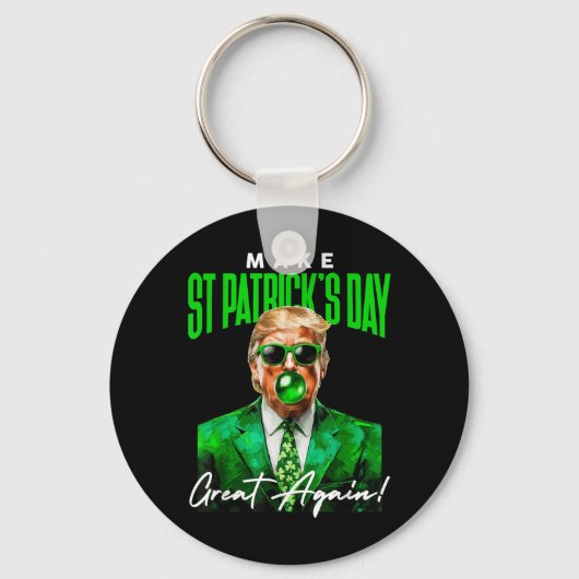 第47期大統領ドナルド・トランプ大統領St Patrick Day Gr キーホルダー (正面)