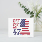 第47期大統領、米国トランプ国旗 ポストカード (スタンド正面)