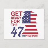 第47期大統領、米国トランプ国旗 ポストカード (正面)