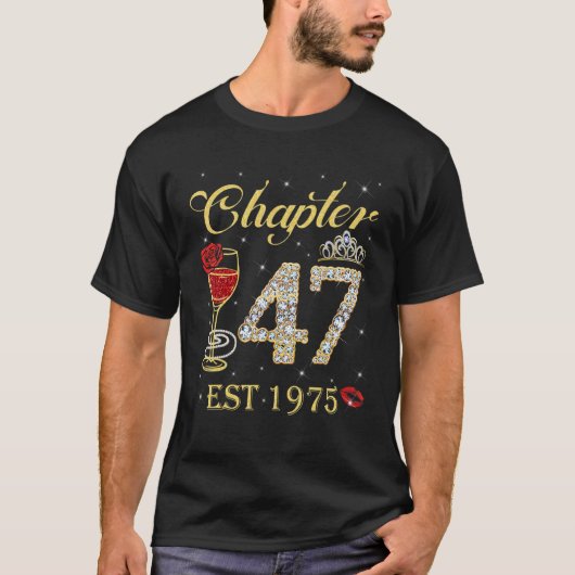 第47章Est 1975 47番目の誕生日は女性のために Tシャツ (正面)