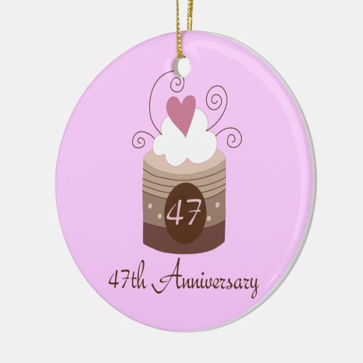 第47結婚式のかわいいカップケーキのためのギフト セラミックオーナメント (左)