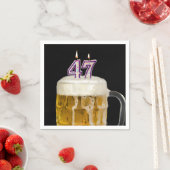 第47誕生日ビアオンブラック スタンダードカクテルナプキン (インサイチュ)