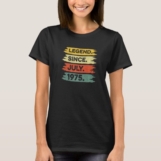 第47誕生日レトロヴィンテージ伝説1975年7月以来 Tシャツ (正面)
