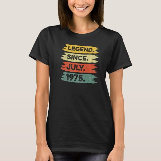 第47誕生日レトロヴィンテージ伝説1975年7月以来 Tシャツ (正面)