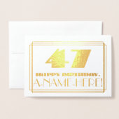 第47誕生日名前+アールデコ検索"47" 箔カード (封筒付き正面)