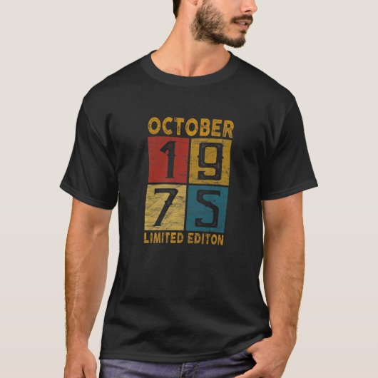 第47誕生日1975年10月生まれ1975年47歳 Tシャツ (正面)