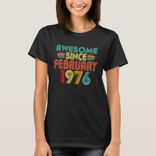 第47誕生日1976素晴らし年2月以来レトロ47 Tシャツ (正面)
