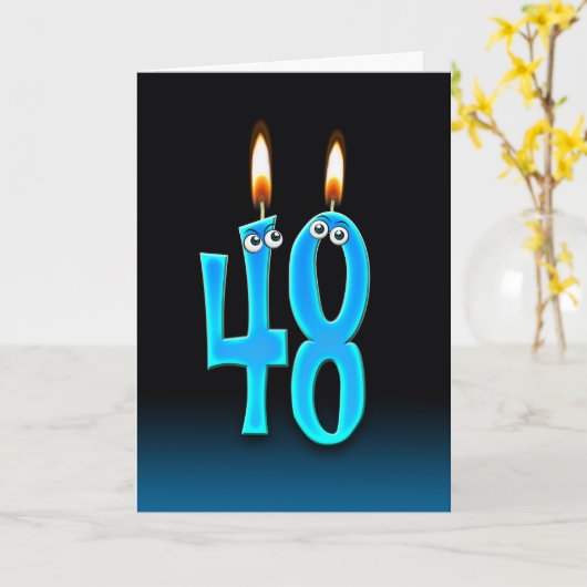 第48誕生日キャンドル カード (黄色い花)