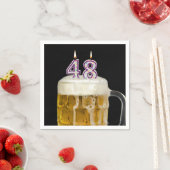 第48誕生日ビアオンブラック スタンダードカクテルナプキン (インサイチュ)