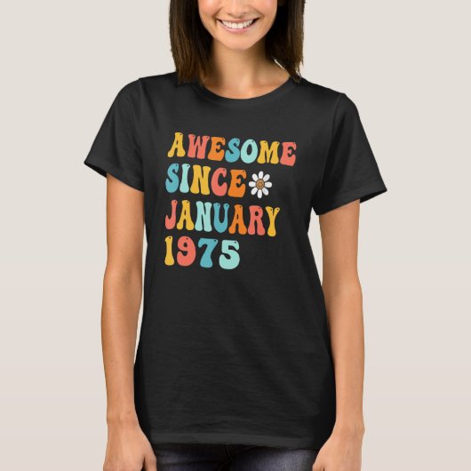 第48誕生日素晴らしギフト1975年1月以来48 Tシャツ (正面)