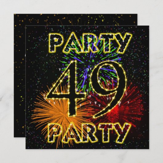 第49回バースデーパーティーの花火大会 招待状 (正面/裏面)