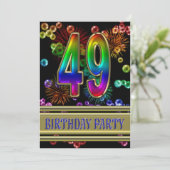 第49回バースデーパーティー招待(バブル付き) 招待状 (スタンド正面)